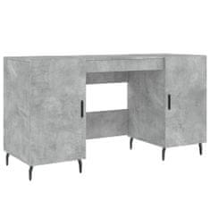Vidaxl Pisalna miza betonsko siva 140x50x75 cm inženirski les