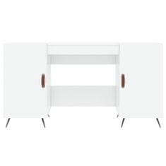 Vidaxl Pisalna miza visok sijaj bela 140x50x75 cm inženirski les