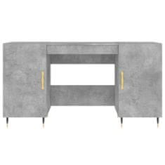 Vidaxl Pisalna miza betonsko siva 140x50x75 cm inženirski les