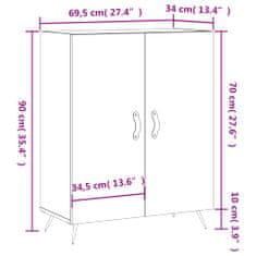 Vidaxl Komoda siva sonoma 69,5x34x90 cm inženirski les