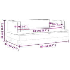 Greatstore Otroški kavč svetlo siv 80x45x30 cm žamet