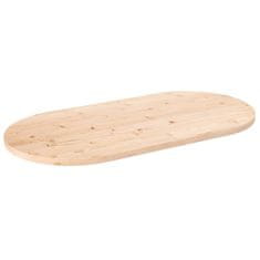 Vidaxl Mizna plošča 90x45x2,5 cm trdna borovina ovalna