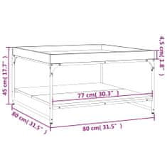 Vidaxl Klubska mizica sonoma hrast 80x80x45cm inženirski les in železo