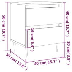 Vidaxl Nočna omarica 2 kosa bela 40x35x50 cm inženirski les