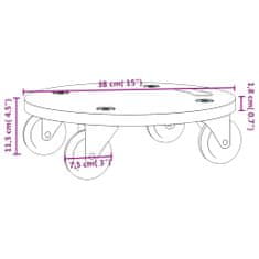 Vidaxl Transportni voziček 2 kosa okrogli Ø38x11,5 cm 250 kg