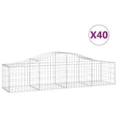 Vidaxl Obokane gabion košare 40 kosi 200x50x40/60 cm pocinkano železo