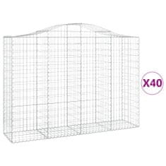 Vidaxl Obokane gabion košare 40 kosi 200x50x140/160cm pocinkano železo