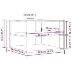 Vidaxl Klubska mizica sonoma hrast 59,5x59,5x40 cm inženirski les