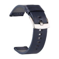 BStrap Fine Leather pašček za Garmin Vivoactive 4s, blue