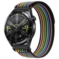 BStrap Velcro Nylon pašček za Xiaomi Amazfit GTR 42mm, black rainbow