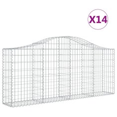 Vidaxl Obokane gabion košare 14 kosov 200x30x80/100 cm cinkano železo