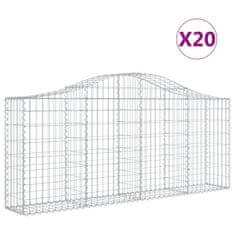 Vidaxl Obokane gabion košare 20 kosov 200x30x80/100 cm cinkano železo