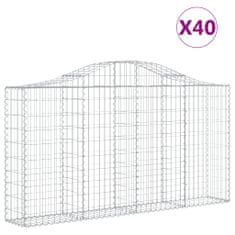 Vidaxl Obokane gabion košare 40kosi 200x30x100/120 cm pocinkano železo