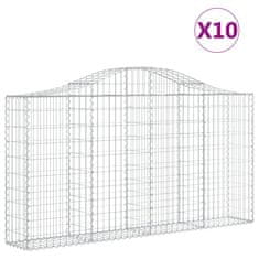 Vidaxl Obokane gabion košare 10kosov 200x30x100/120cm pocinkano železo