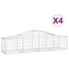 Vidaxl Obokane gabion košare 4 kosi 200x50x40/60 cm pocinkano železo