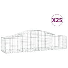 Vidaxl Obokane gabion košare 25 kosi 200x50x40/60 cm pocinkano železo