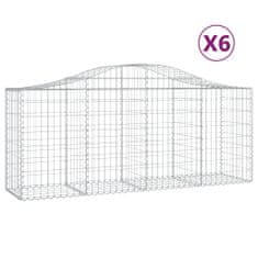 Vidaxl Obokane gabion košare 6 kosov 200x50x80/100 cm pocinkano železo