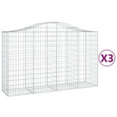 Vidaxl Obokane gabion košare 3 kosi 200x50x120/140 cm pocinkano železo