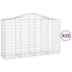 Vidaxl Obokane gabion košare 25 kosa 200x50x120/140cm pocinkano železo