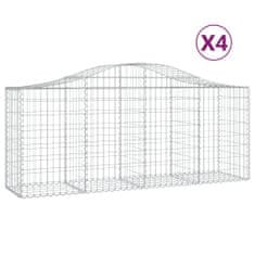 Vidaxl Obokane gabion košare 4 kosi 200x50x80/100 cm pocinkano železo