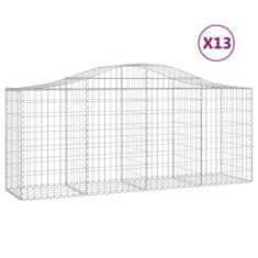 Vidaxl Obokane gabion košare 13 kosov 200x50x80/100 cm cinkano železo