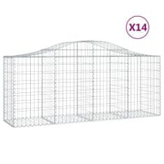 Vidaxl Obokane gabion košare 14 kosov 200x50x80/100 cm cinkano železo