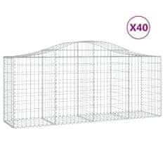 Vidaxl Obokane gabion košare 40 kosov 200x50x80/100 cm cinkano železo