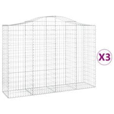 Vidaxl Obokane gabion košare 3 kosi 200x50x140/160 cm pocinkano železo