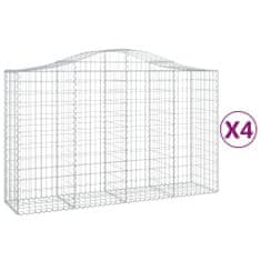 Vidaxl Obokane gabion košare 4 kosi 200x50x120/140 cm pocinkano železo