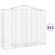 Vidaxl Obokane gabion košare 11kosi 200x50x160/180 cm pocinkano železo