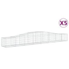 Vidaxl Obokane gabion košare 5 kosa 400x50x40/60 cm pocinkano železo