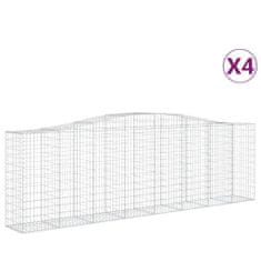 Vidaxl Obokane gabion košare 4 kosi 400x50x120/140 cm pocinkano železo