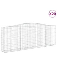 Vidaxl Obokane gabion košare 20 kos 400x50x140/160 cm pocinkano železo