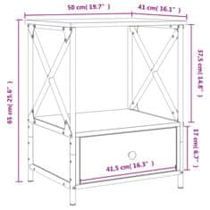 Vidaxl Nočna mizica sonoma hrast 50x41x65 cm inženirski les