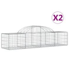 Vidaxl Obokane gabion košare 2 kosi 200x50x40/60 cm pocinkano železo