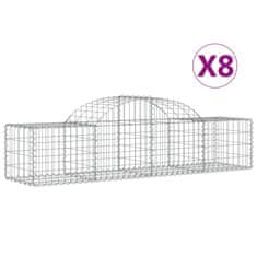 Vidaxl Obokane gabion košare 8 kosov 200x50x40/60 cm pocinkano železo