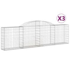 Vidaxl Obokane gabion košare 3 kosi 300x30x80/100 cm pocinkano železo