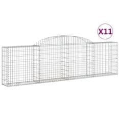 Vidaxl Obokane gabion košare 11 kosa 300x30x80/100 cm pocinkano železo