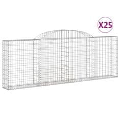 Vidaxl Obokane gabion košare 25kosa 300x30x100/120 cm pocinkano železo