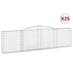 Vidaxl Obokane gabion košare 25kosa 400x30x100/120 cm pocinkano železo