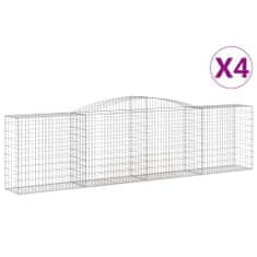 Vidaxl Obokane gabion košare 4 kosi 400x50x100/120 cm pocinkano železo