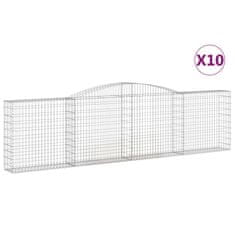 Vidaxl Obokane gabion košare 10kosi 400x30x100/120 cm pocinkano železo