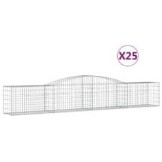 Vidaxl Obokane gabion košare 25 kosa 400x50x60/80 cm pocinkano železo