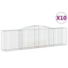 Vidaxl Obokane gabion košare 10 kosi 400x50x100/120cm pocinkano železo