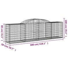 Vidaxl Obokane gabion košare 7 kosov 300x50x80/100 cm cinkano železo