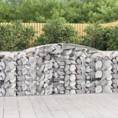 Vidaxl Obokane gabion košare 3 kosi 400x50x100/120cm pocinkano železo