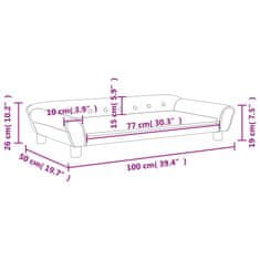 Vidaxl Otroški kavč krem 100x50x26 cm žamet