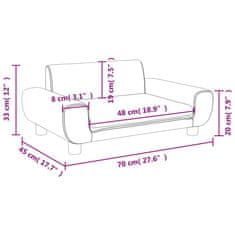 Vidaxl Otroški kavč moder 70x45x33 cm žamet