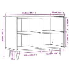 Vidaxl TV omarica betonsko siva 69,5x30x50 cm inženirski les