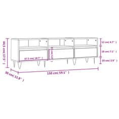 Vidaxl TV omarica črna 150x30x44,5 cm inženirski les